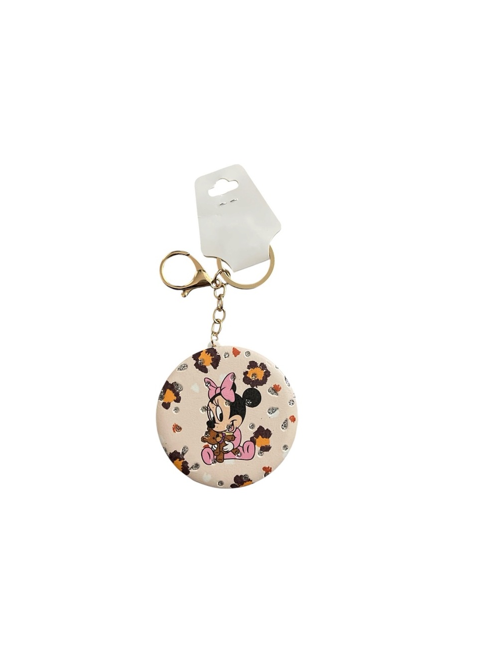 BABY MINNIE MOUSE DOUBLE SIDED MIRROR KEYCHAIN BAGCHARM